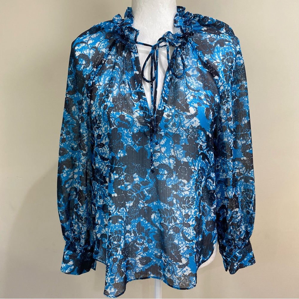 Anthropologie blue blouse size small